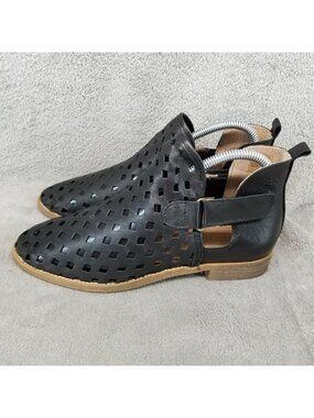 Musse & Cloud Shoes Womens EU 37 US 6 Black Leather Caila Cutout Ankle Boots